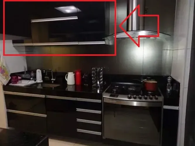 Armario Superior de Bancada em MDF Laca Brilhante