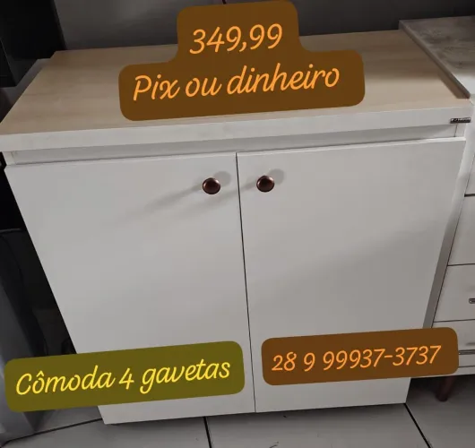 Cômoda 4 gavetas + 2 portas e sapateira 