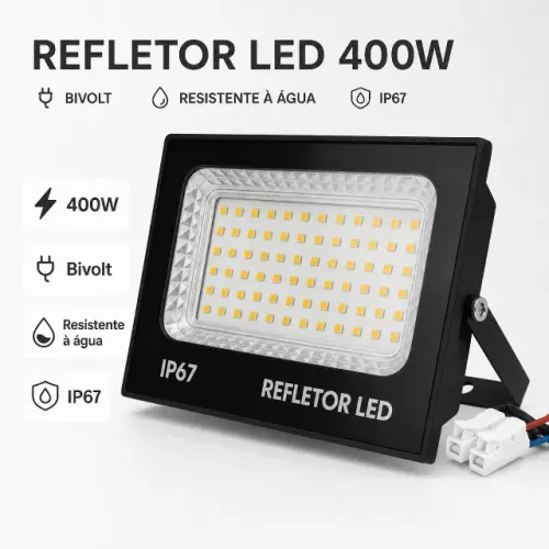 Refletor Led 400w Bivolt Resistente a Agua