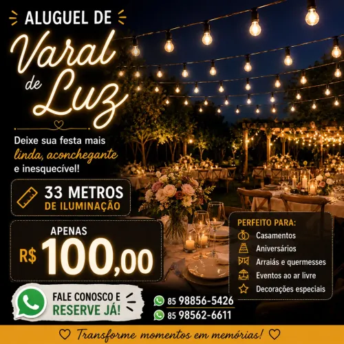 Alugo varal de luzes quermesse