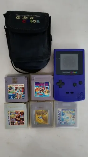 Game Boy Color Roxo Original + Jogos + Acessórios - Funcionando
