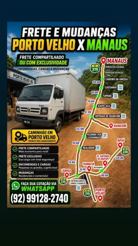 Frete baú porto velho X Manaus 