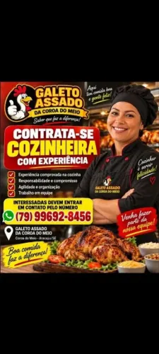 Vaga de emprego na Coroa do Meio para "Cozinheira com experiência ! <br>ATENÇÃO 