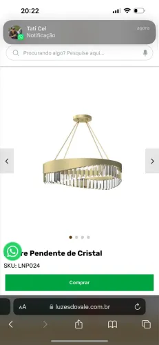 Lustre cristal pendente