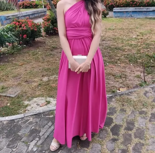 Vestido longo Rosa Multiformas