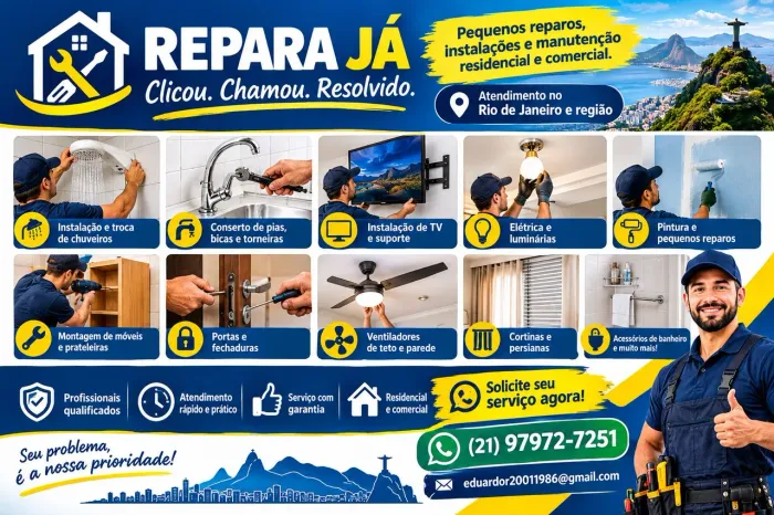 Serviço de reparo serviço de pintor troca de chuveiro troca de tomada desentupimentok