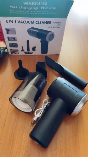 Mini Aspirador de Pó 3 em 1 Recarregável USB | Ideal para Carros, Casa e Computador