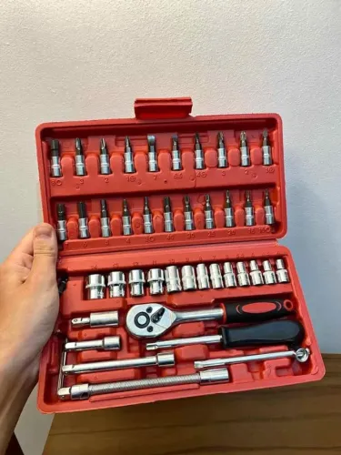 Kit Jogo de Ferramentas com Catraca e Soquetes 46 Peças | Novo