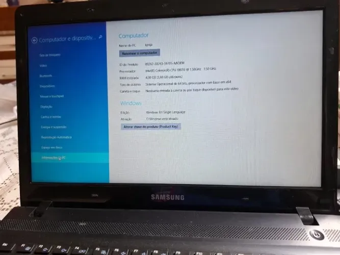 Notebook SAMSUNG- Preto - Usado