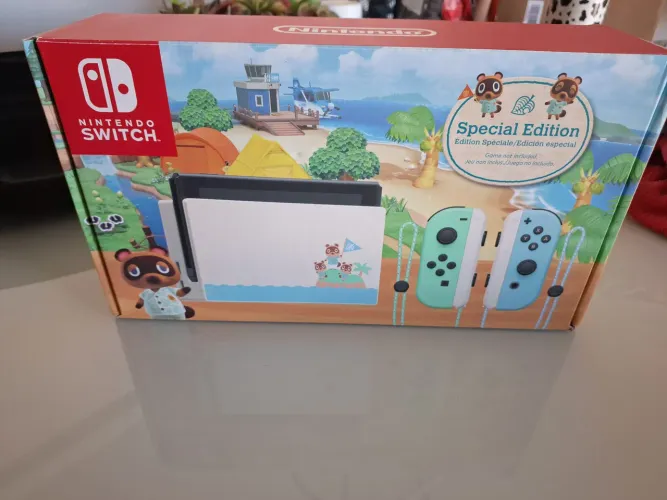 Nintendo Switch V2 Edição Especial Animal Crossing + SD 512gb + Acessórios