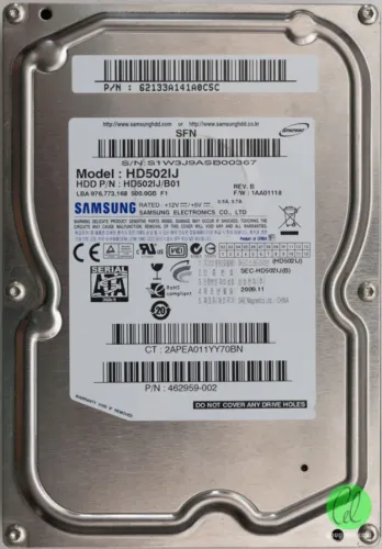 HD Samsung Spinpoint F1 series (D502IJ), 500 GB, 7200 RPM, SATA II (3.0 Gb/s)