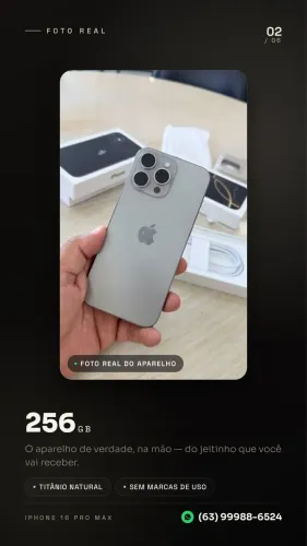Vendo - iPhone 16 Pro Max -  256 GB · Titânio Prata