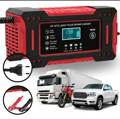 Carregador de bateria de carro, caminhão moto, carga inteligente correção na bateria 