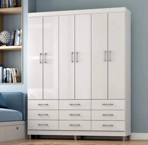 Guarda-Roupa Casal 6 Portas Paraty 1,50 m Branco