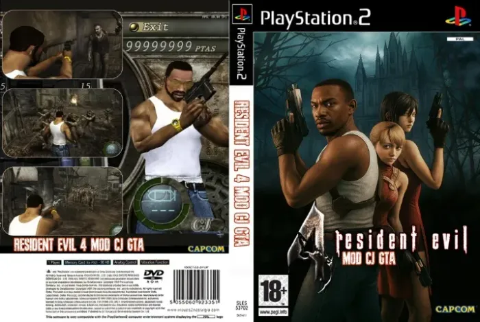 Resident Evil 4 Mod CJ GTA DVD PS2 + CAPA DVD TRANSPARENTE SLIM