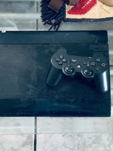 Ps3 super slim com defeito desbloqueado + controle