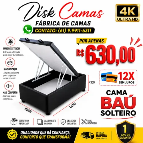 ? Tamanhos disponíveis: ? Casal: 138x188 ? Queen: 158x198x45 ? Fabricação própria - Tra