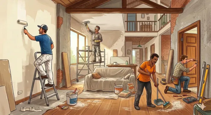 Reparos, consertos, aplicação de gesso, marcenaria,pinturas...
