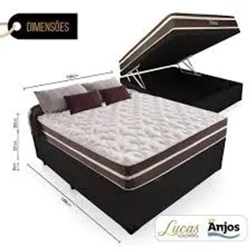 conj. box bau casal+colchao casal royal D angelis molas ensacadas individualmente