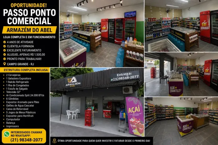 Passo ponto comercial do Armazém do Abel, loja consolidada há 4 anos