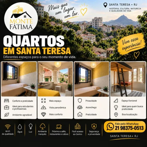 QUARTOS E SUÍTES EM SANTA TERESA ? A PARTIR DE R$ 950 COM CONTAS*
