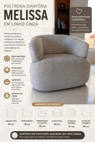 Poltrona melissa - Giratória