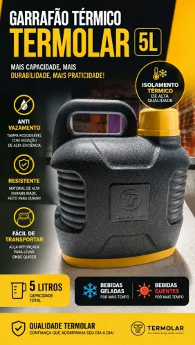 Garrafa Térmica 5 Litros Anti Vazamento 