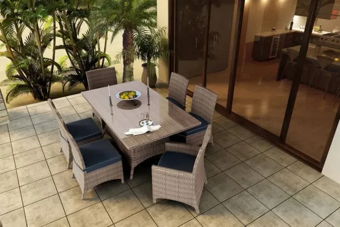 Conjunto de mesa com 6 poltronas