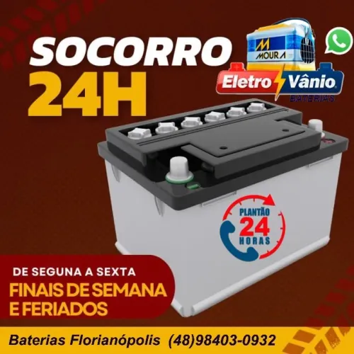Disk Baterias Palhoça SC 24 horas Eletro Vanio - Socorro 24h