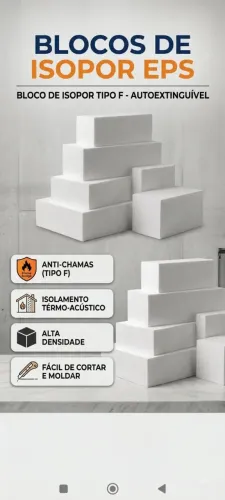blocos de isopor em EPS antichamas (Tipo F)