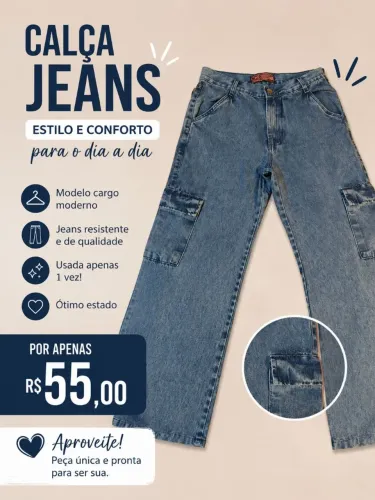 Calça Cargo jeans