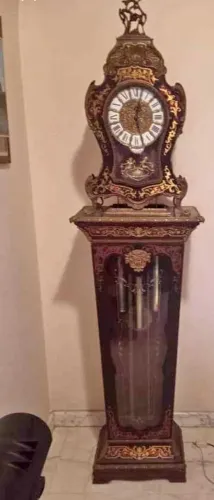 relógio carrilhão pedestal marchetado