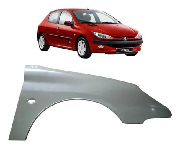 Paralama Direito Peugeot 206 1998 A 2006 Com Furo