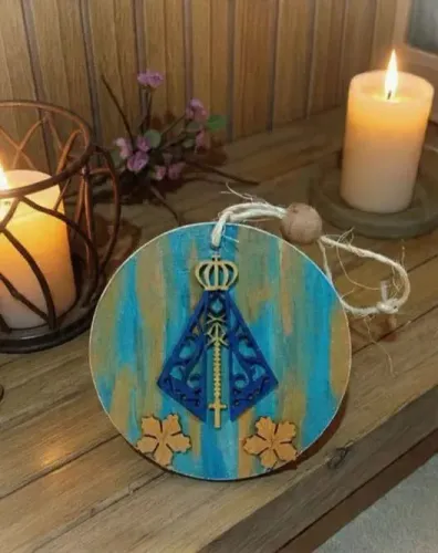 Placa Decorativa Madeira Nossa Senhora 14cm! Produto NOVO!