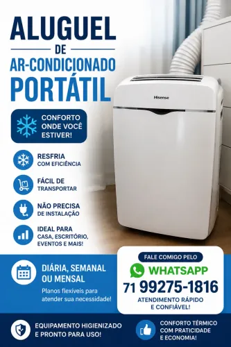 Alugue seu ar-condicionado portátil para evento e outros
