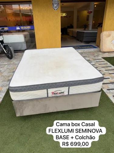 Cama box casal FLEXLUMI SEMINOVO TOP - ENTREGAMOS 