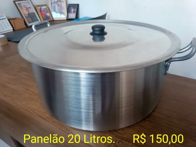 Panela Grande Baixa 20 litros Nova em Alumínio