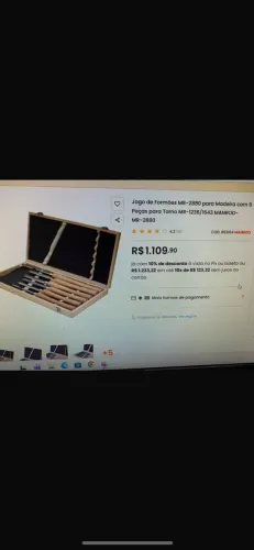 Jogo de Formões MR-2880 para Madeira com 6 Peças para Torno MR-1236/1643 MANROD-MR-2880