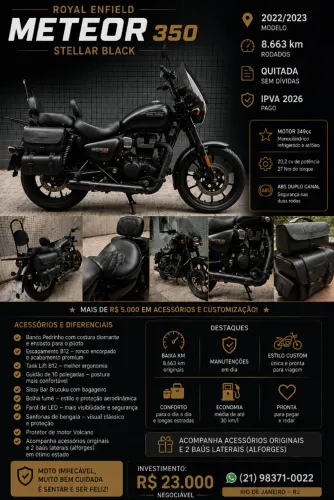 Meteor 350 Stellar Black Impecável