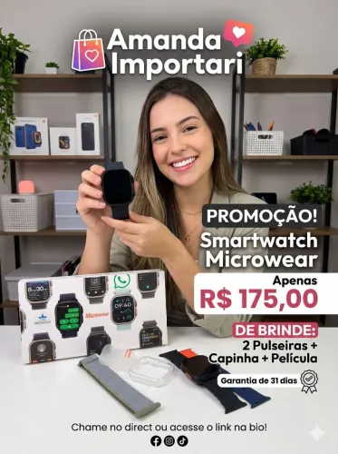 Smartwatch ultra com pulseira Extra