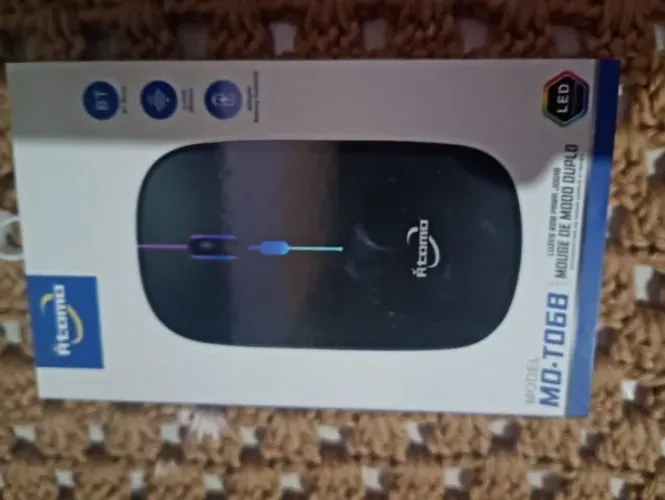 Mouse Sem Fio Bluetooth 2.4GHz Recarregável LED RGB