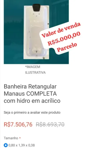 Banheira de hidromassagem nova e completa