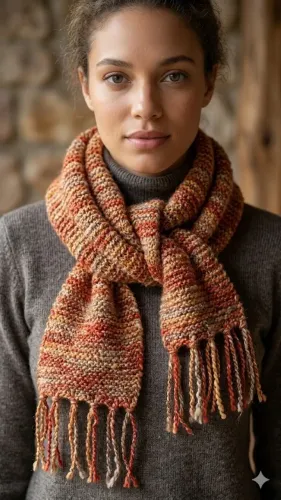 cachecol de crochet feito à mão