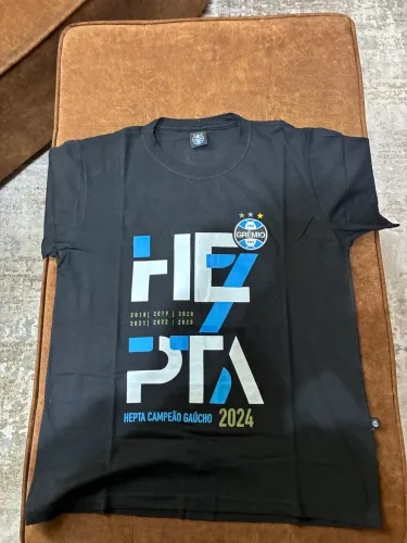 Camiseta Preta Grêmio Hepta campeão gaúcho