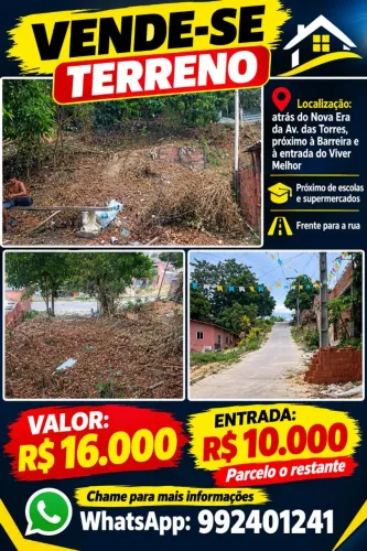 Terreno no lago azul bem atrás nova era da barreira aceito entrada, beira da rua