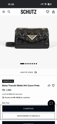 Bolsa couro tamanho médio Schütz