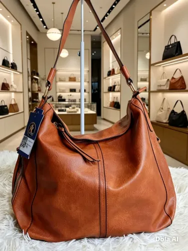 Bolsa Grande Feminina Com 09 Divisórias Marrom 