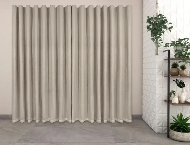 Cortina Linho Gaze Trilho Suíço 12x2,70 Forro Microfibra PERFEITA NOVA