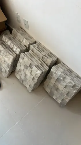 Pedra natural mosaico em tela