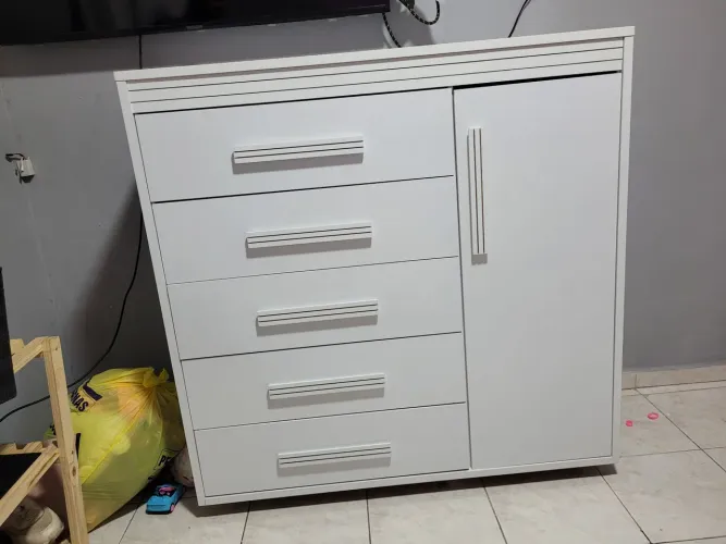 Cômoda infantil bebê branca 